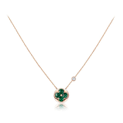[Bijoux Regalia] COLLIER PENDENTIF SOLEIL EN OR ROSE 1 DIAMANT