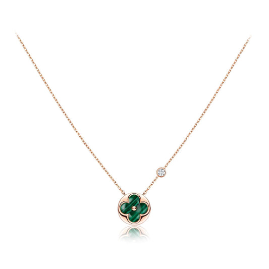 [Bijoux Regalia] COLLIER PENDENTIF SOLEIL EN OR ROSE 1 DIAMANT