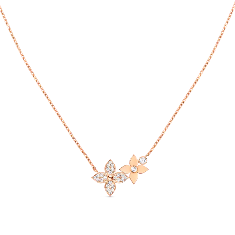 [Bijoux Regalia] COLLIER STAR BLOSSOM OR ROSE DIAMANTS