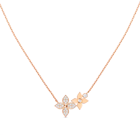 [Bijoux Regalia] COLLIER STAR BLOSSOM OR ROSE DIAMANTS