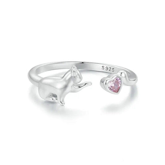 Bague ouverte avec jolis animaux de compagnie