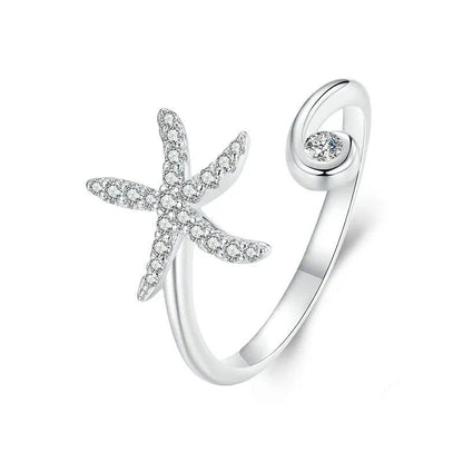 Bague ajustable simple en forme d'étoile de mer