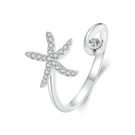 Bague ajustable simple en forme d'étoile de mer
