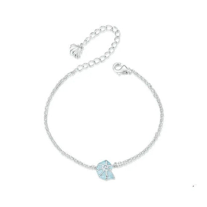 Pulseras de cadena de eslabones de concha azul