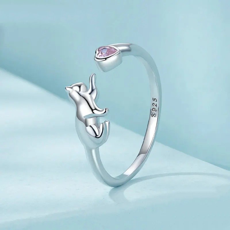 Bague ouverte avec jolis animaux de compagnie
