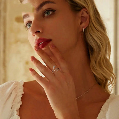Anillo ajustable de serpiente de plata de ley