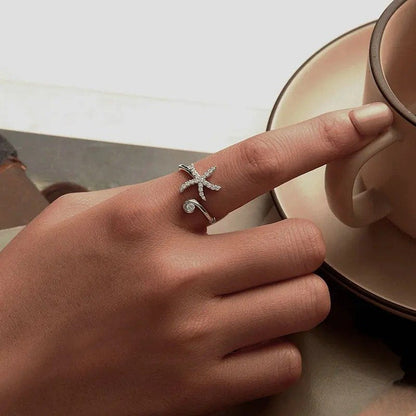 Bague ajustable simple en forme d'étoile de mer