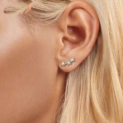 Pendientes de plata con forma de estrella diminuta para mujeres y adolescentes