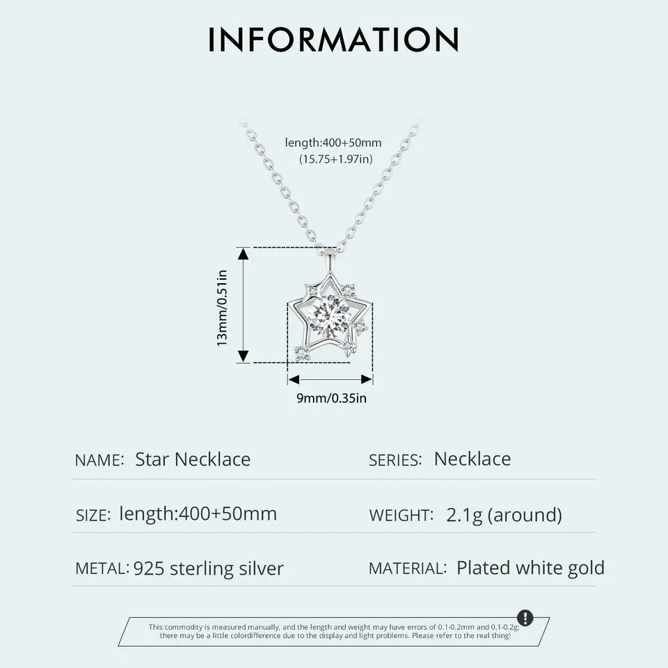 Collar con colgante de estrella brillante