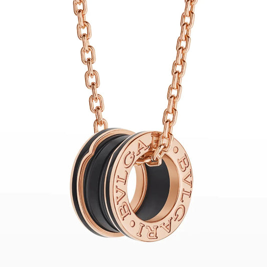 [Bijoux Regalia] COLLIER ZERO 1 EN CÉRAMIQUE NOIRE ET OR ROSE