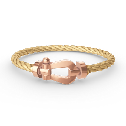 [Joyas Regalia] PULSERA FORCE DE HERRADURA GRANDE SIN DIAMANTES EN ORO ROSA