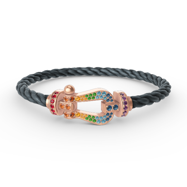 [Bijoux Regalia]BRACELET FORCE GRAND FER À CHEVAL COULEUR DIAMANT OR ROSE