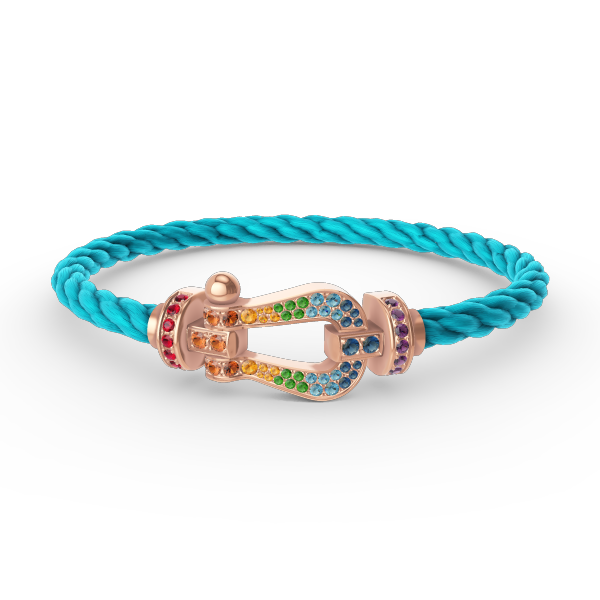 [Bijoux Regalia]BRACELET FORCE GRAND FER À CHEVAL COULEUR DIAMANT OR ROSE