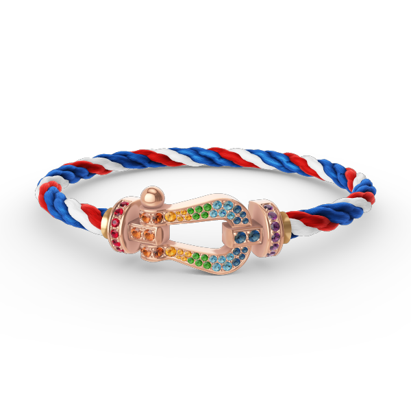 [Bijoux Regalia]BRACELET FORCE GRAND FER À CHEVAL COULEUR DIAMANT OR ROSE