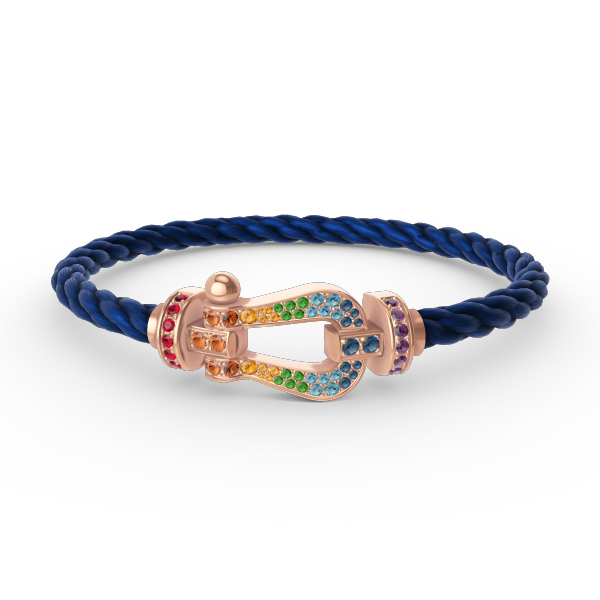 [Bijoux Regalia]BRACELET FORCE GRAND FER À CHEVAL COULEUR DIAMANT OR ROSE