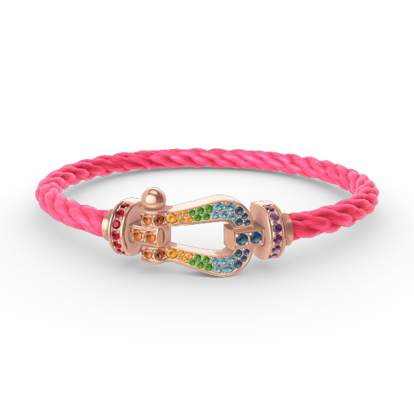[Bijoux Regalia]BRACELET FORCE GRAND FER À CHEVAL COULEUR DIAMANT OR ROSE