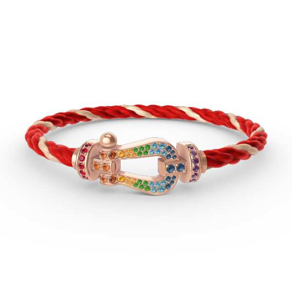 [Bijoux Regalia]BRACELET FORCE GRAND FER À CHEVAL COULEUR DIAMANT OR ROSE