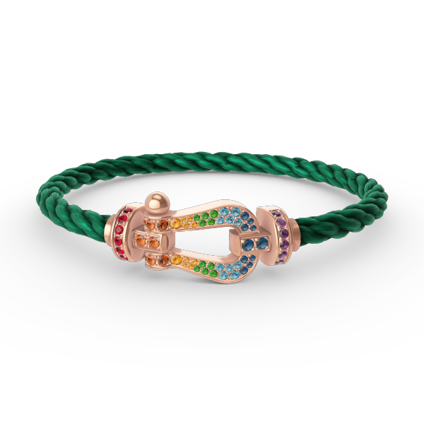 [Bijoux Regalia]BRACELET FORCE GRAND FER À CHEVAL COULEUR DIAMANT OR ROSE