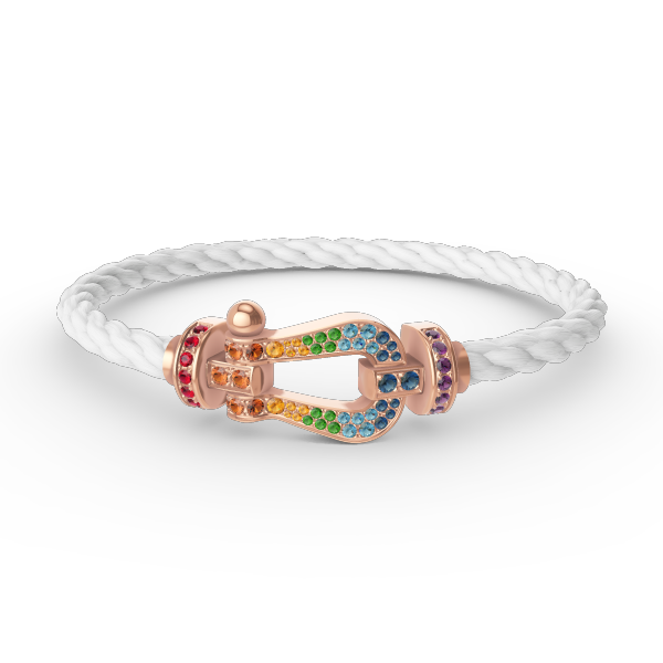 [Bijoux Regalia]BRACELET FORCE GRAND FER À CHEVAL COULEUR DIAMANT OR ROSE