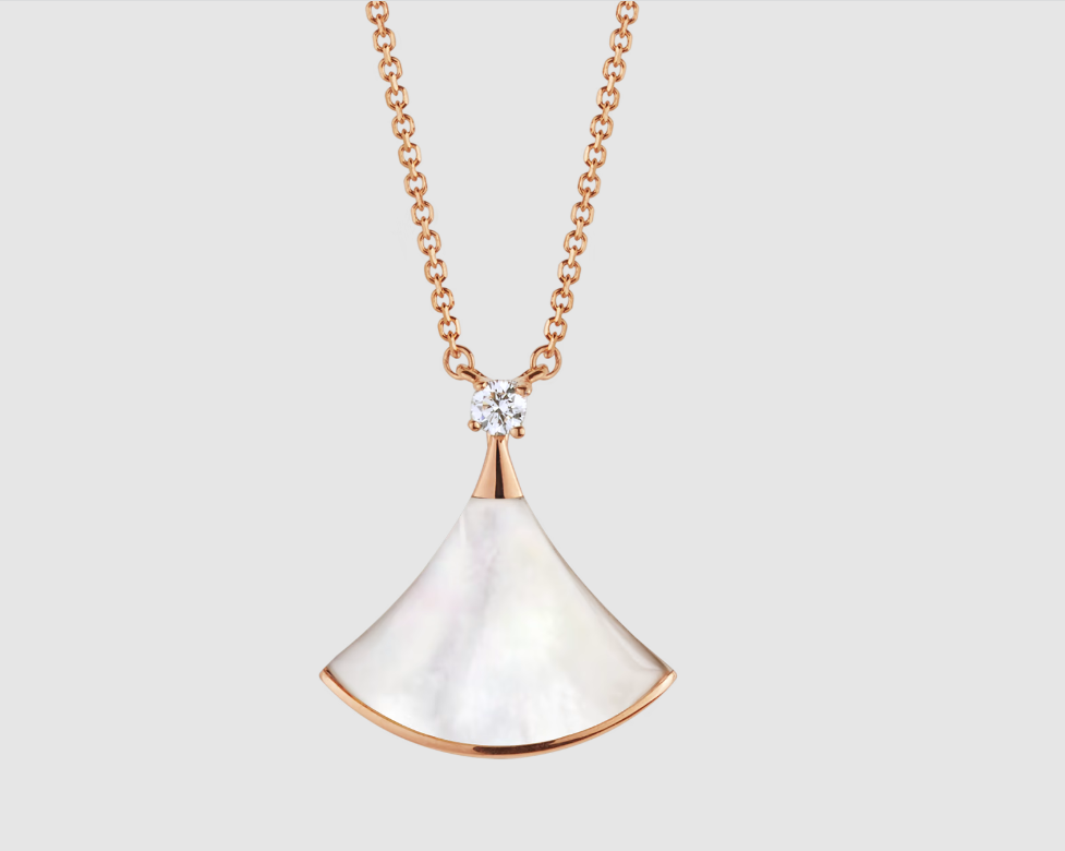 [Bijoux Regalia] COLLIER DREAM NACRE BLANCHE OR ROSE 1 DIAMANT