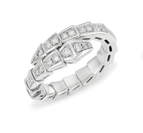 [Joyas Regalia] ANILLO SERPENTI PLATA CON DIAMANTES PAVÉ 4MM
