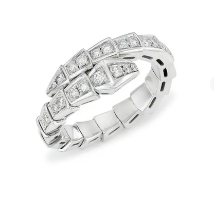 [Joyas Regalia] ANILLO SERPENTI PLATA CON DIAMANTES PAVÉ 4MM
