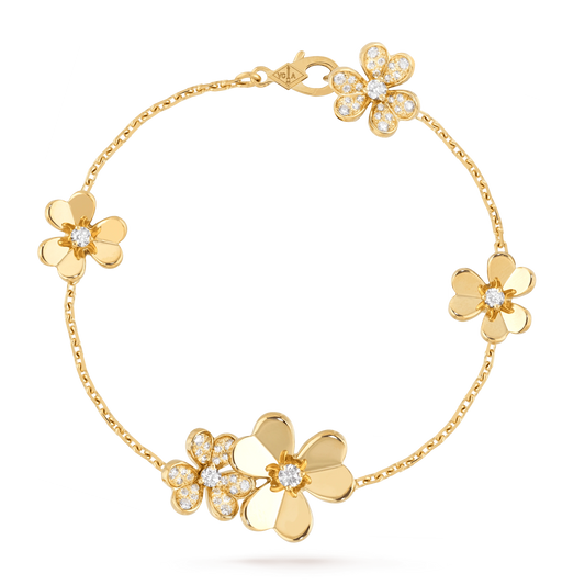 [Bijoux Regalia]BRACELET FRIVOLE OR 5 FLEURS