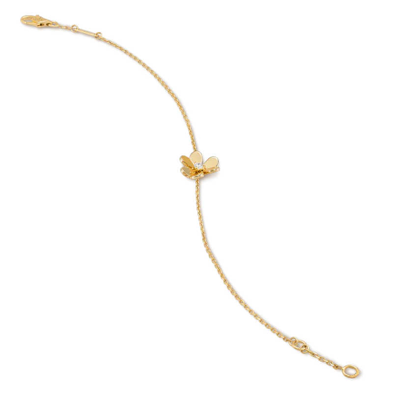 [Joyas Regalia]PULSERA FRIVOLE DE MALAQUITA ROSA CON FLOR DE ORO