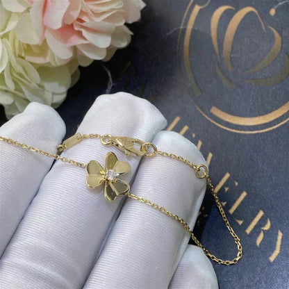 [Joyas Regalia]PULSERA FRIVOLE DE MALAQUITA ROSA CON FLOR DE ORO