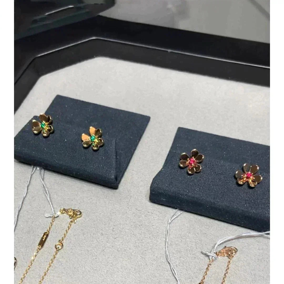 [Joyas Regalia]PENDIENTES FLOR ROSA FRIVOLE