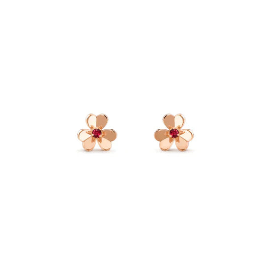 [Joyas Regalia]PENDIENTES FLOR ROSA FRIVOLE