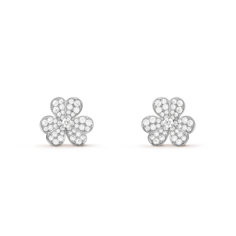 [Joyas Regalia] PENDIENTES DE FLOR DE PLATA CON DIAMANTES FRIVOLE
