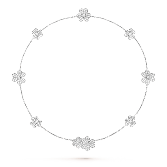[Bijoux Regalia] COLLIER FRIVOLE ARGENT 9 FLEURS