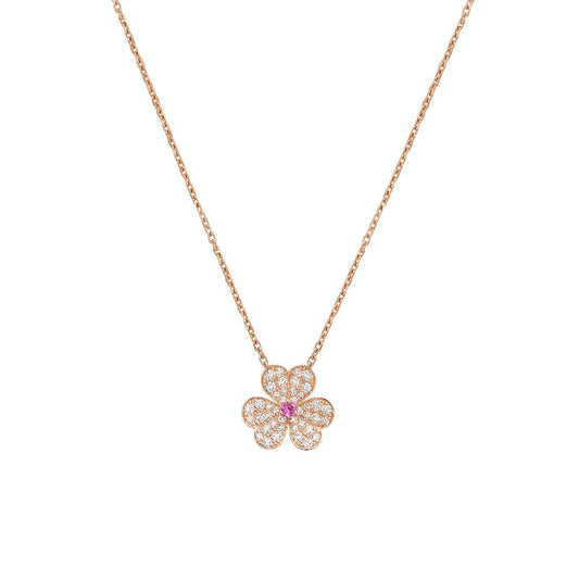 [Bijoux Regalia] COLLIER FRIVOLE EN OR ROSE ET DIAMANTS FLEURS