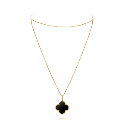 [Bijoux Regalia] COLLIER TRÈFLE 25 MM OR ONYX GRAND TRÈFLE