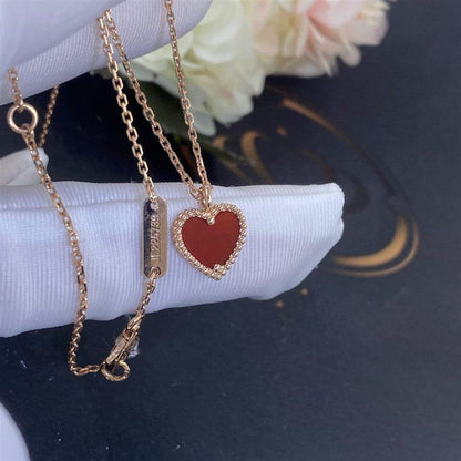[Bijoux Regalia] COLLIER COEUR EN CORNALINE ET MÉLIFIÉ