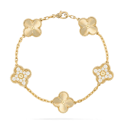 [Joyas Regalia]PULSE TRÉBOL 5 MOTIVOS ORO DIAMANTE 