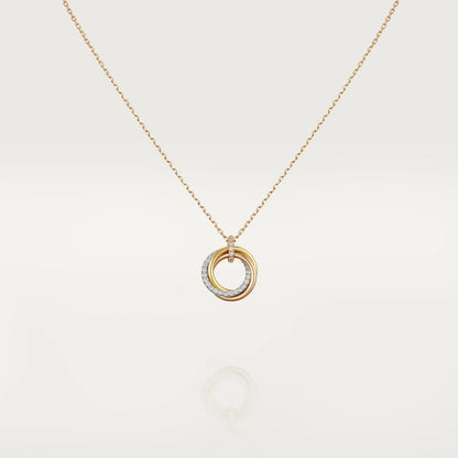 [Joyas Regalia] COLLAR TRINITY PLATA ORO ORO ROSA DIAMANTES 