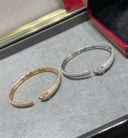 [Regalia jewelry]PANTHERE FULL DIAMOND OPEN BRACELET