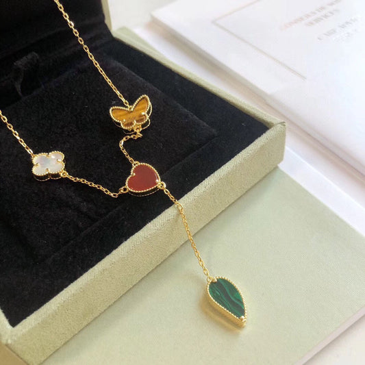 [Bijoux Regalia] COLLIER LUCKY SPRING 4 MOTIFS EN OR ROSE