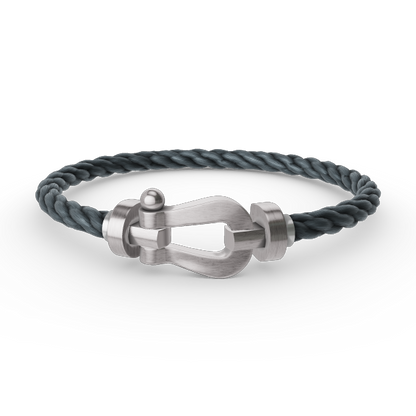 [Bijoux Regalia] BRACELET FORCE LARGE FER À CHEVAL SANS DIAMANT ARGENT