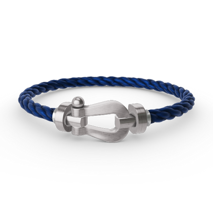 [Bijoux Regalia] BRACELET FORCE LARGE FER À CHEVAL SANS DIAMANT ARGENT