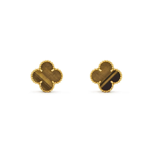 [Bijoux Regalia]Boucles d'oreilles CLOVER Medium 1 Motif ŒIL DE TIGRE