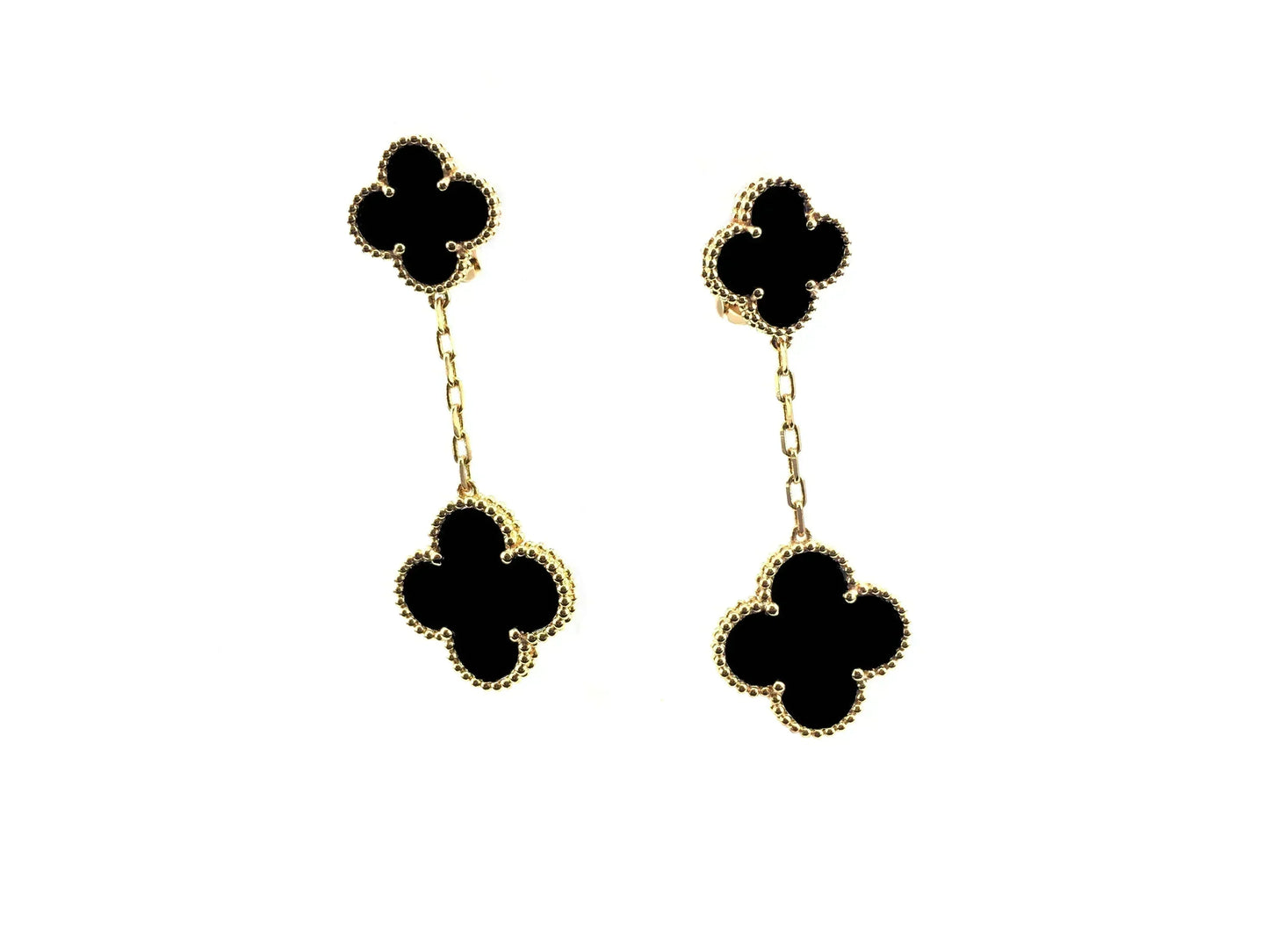 [Joyas Regalia] PENDIENTES CON 2 MOTIVOS DE TRÉBOL (VARIAS OPCIONES)