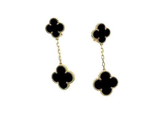 [Joyas Regalia] PENDIENTES CON 2 MOTIVOS DE TRÉBOL (VARIAS OPCIONES)