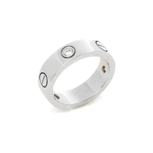 [Regalia jewelry]LOVE RING 5.5MM 3 DIAMONDS SILVER