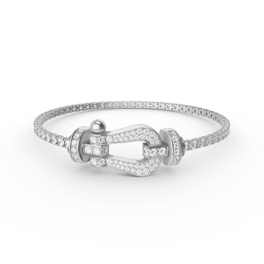 [Bijoux Regalia] BRACELET TENNIS FORCE LARGE FER À CHEVAL ENTIÈREMENT DIAMANT 
