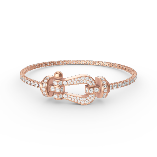 [Joyas Regalia]Pulsera de tenis Force con herradura grande y diamantes. 