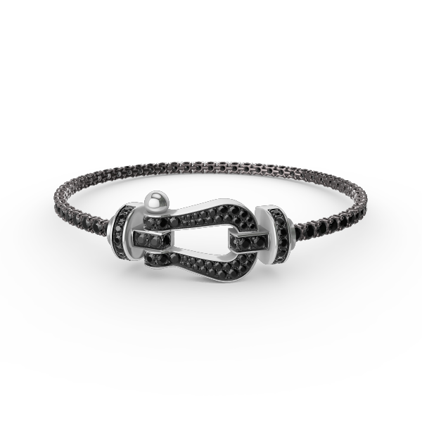 [Joyas Regalia]Pulsera de tenis Force con herradura grande y diamantes. 